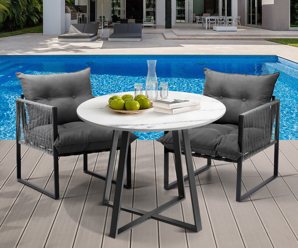 3PCS & 5PC Outdoor Dining Set Round Table and Chairs with Cushions