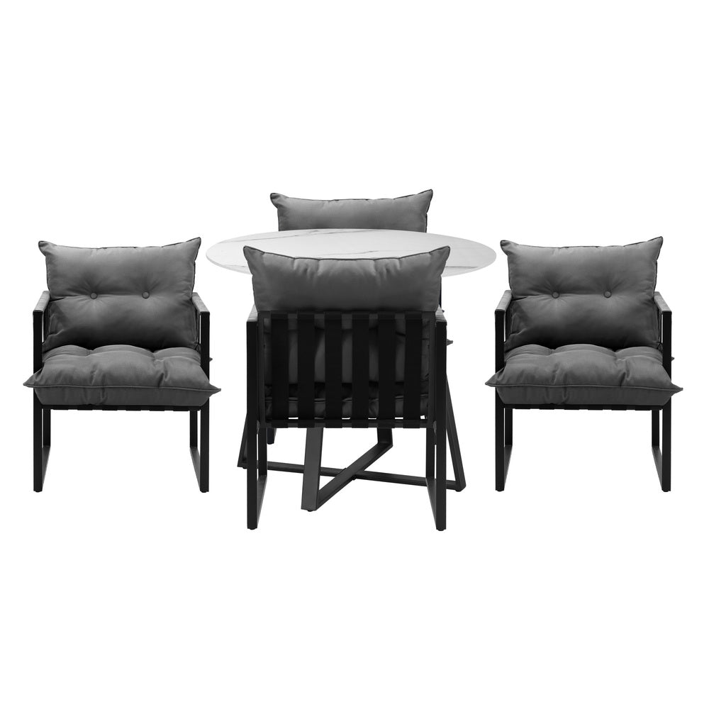 3PCS & 5PC Outdoor Dining Set Round Table and Chairs with Cushions