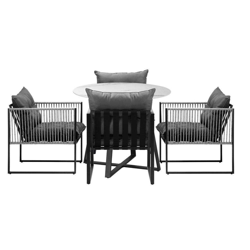 3PCS & 5PC Outdoor Dining Set Round Table and Chairs with Cushions