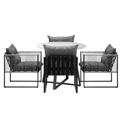 3PCS & 5PC Outdoor Dining Set Round Table and Chairs with Cushions