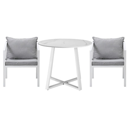 Outdoor Dining Set Bistro Setting 5PCS White