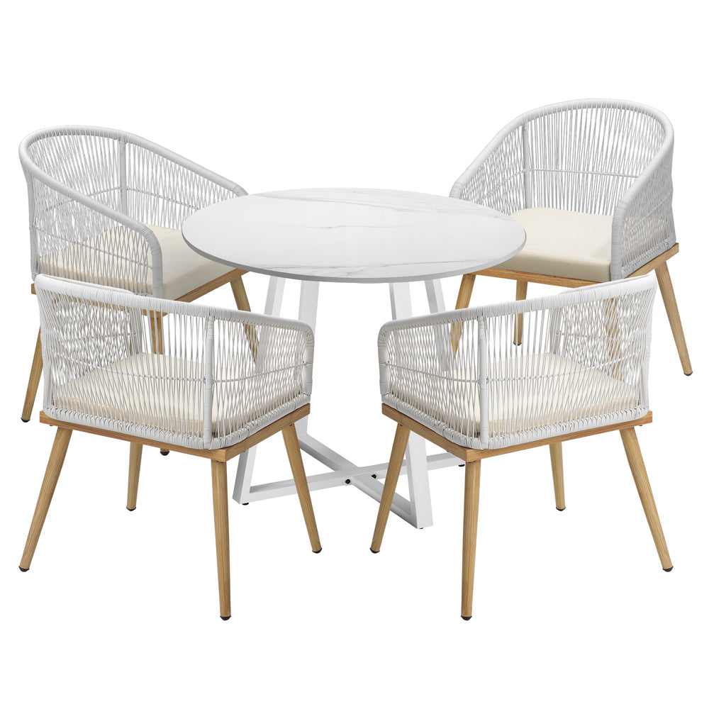 3PCS/5PCS Outdoor Dining Set Table&Chairs Bistro Set