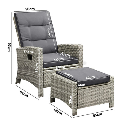 Elevate Your Outdoor Experience with Luxurious Wicker Sun Lounge Sofas-Black\Grey