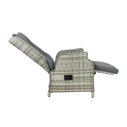 Outdoor Recliner Chair Sun Lounge & Table Set utdoor Furniture Patio Sofa