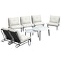 8PCS Outdoor Sofa Set Nesting Coffee Table with Chairs Beige
