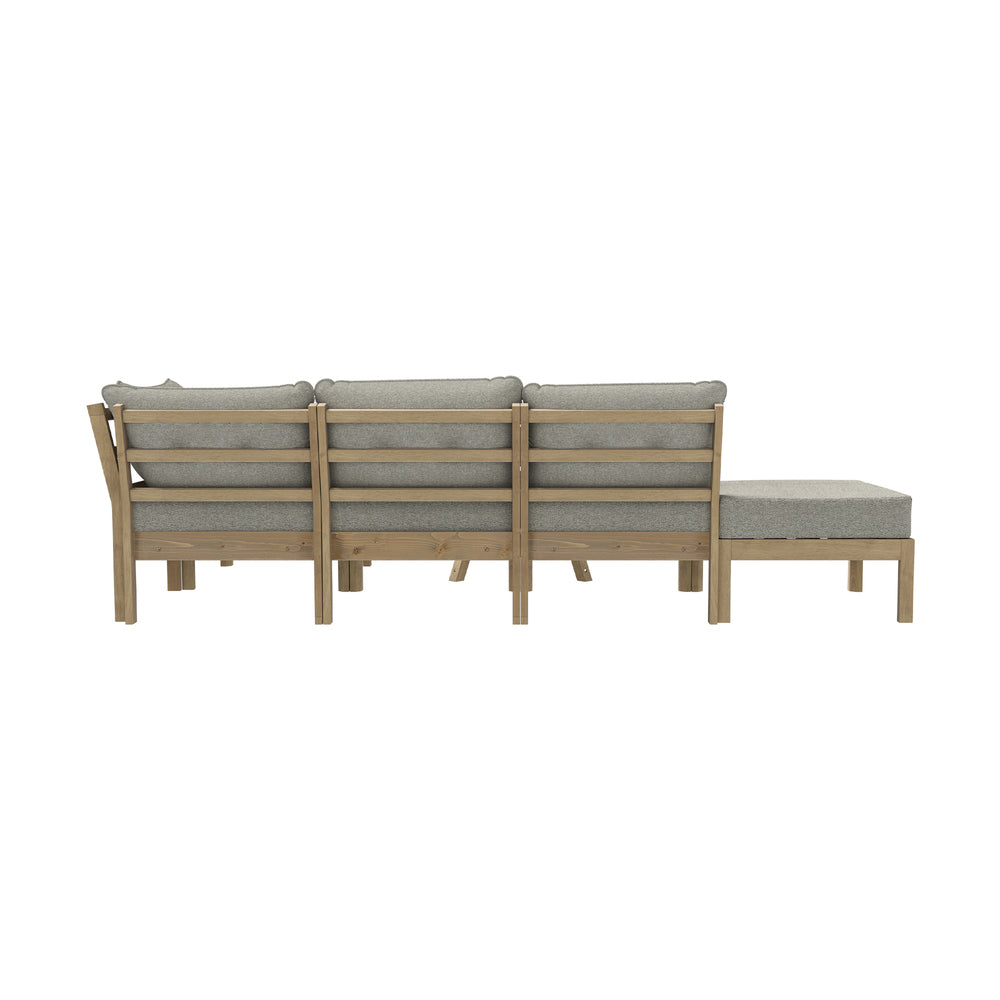 Outdoor Lounge Sofa Set 7 Piece Garden Furniture Grey