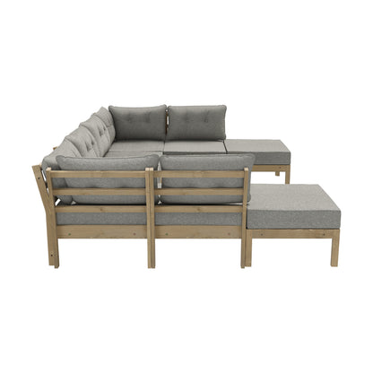 8PCS & 9PCS Outdoor Sofa Set Lounge Patio Furniture Beige Garden Seating Set