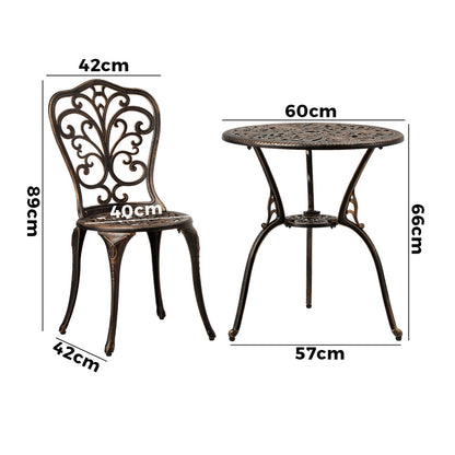 Bistro Furniture Setting 3 Piece Chairs Table Patio Indoor/Outdoor Set
