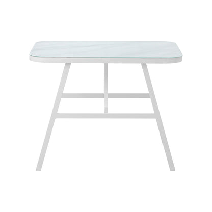 Outdoor Dining Table Patio Indoor White Marble-style