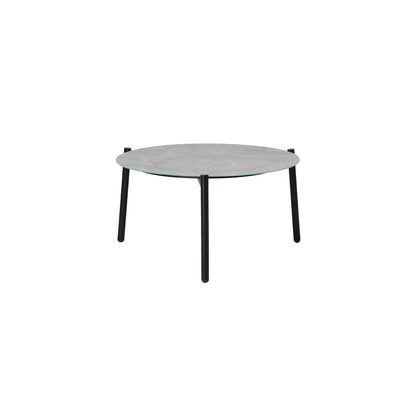 3PCS Outdoor Patio Set 50CM Grey Marble Table Rattan Chairs