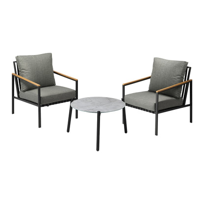 3PC Outdoor Patio Lounge Set 70cm & 50cm Coffee Table Sofa Chairs