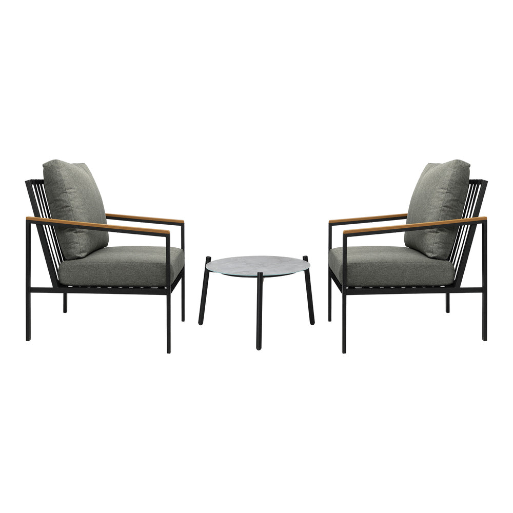 3PC Outdoor Patio Lounge Set 70cm & 50cm Coffee Table Sofa Chairs