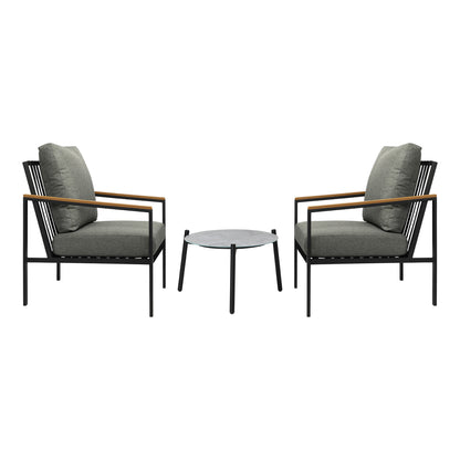 3PC Outdoor Patio Lounge Set 70cm & 50cm Coffee Table Sofa Chairs