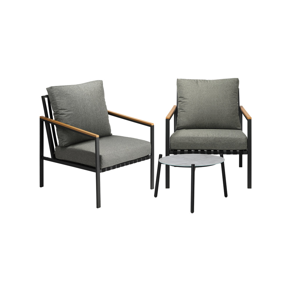 3PC Outdoor Patio Lounge Set 70cm & 50cm Coffee Table Sofa Chairs