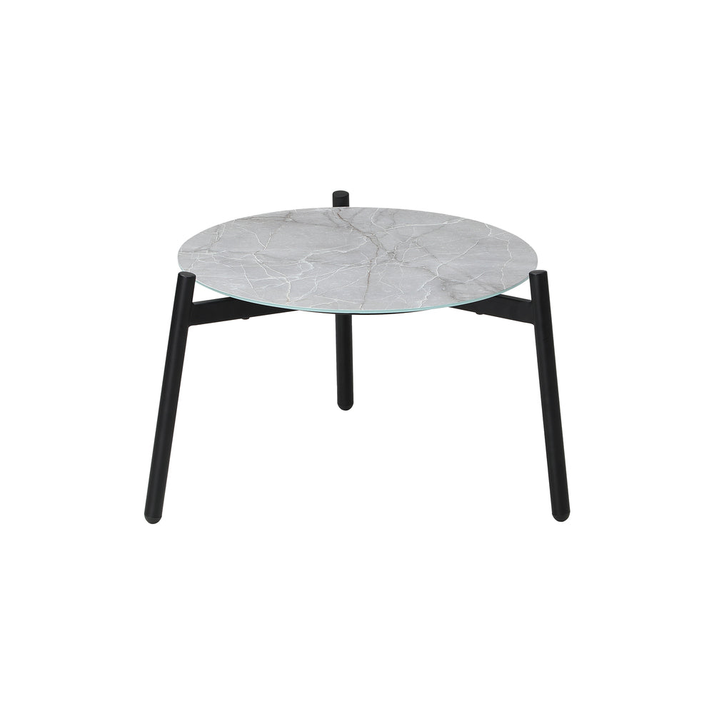 3PCS Outdoor Bistro Set Patio Chair 50cm Coffee Table Textilene Grey & White