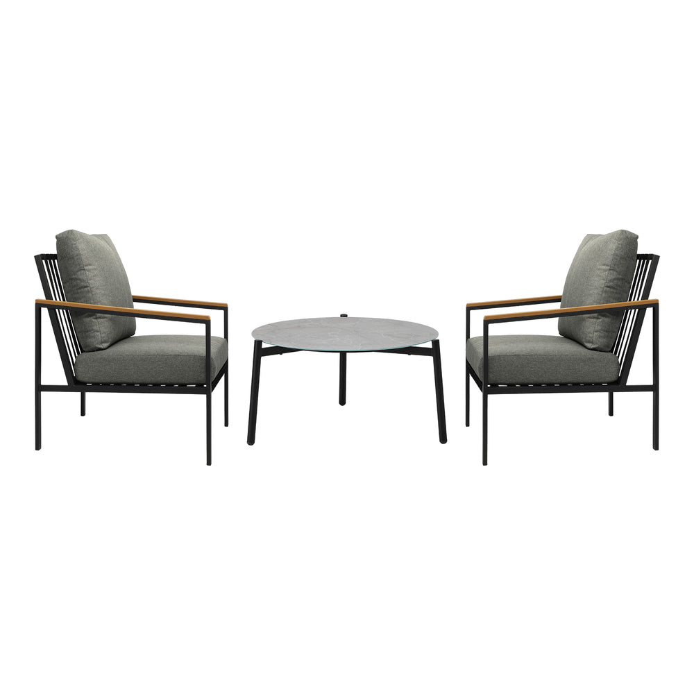 3PC Outdoor Patio Lounge Set 70cm & 50cm Coffee Table Sofa Chairs