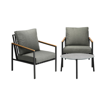 3PC Outdoor Patio Lounge Set 70cm & 50cm Coffee Table Sofa Chairs