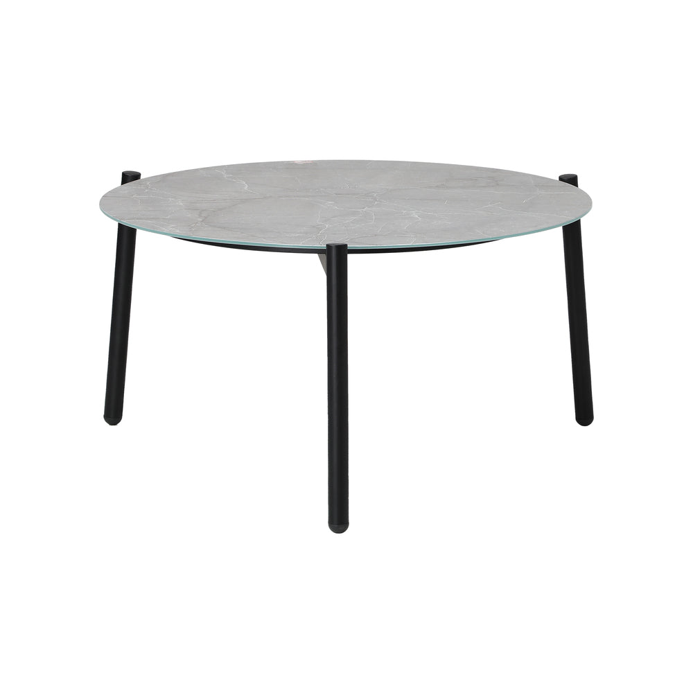 Outdoor Patio Set 70cm Round Table with 4x Chairs Garden Furniture Set Grey & White