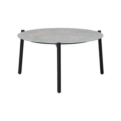 Outdoor Patio Set 70cm Round Table with 4x Chairs Garden Furniture Set Grey & White