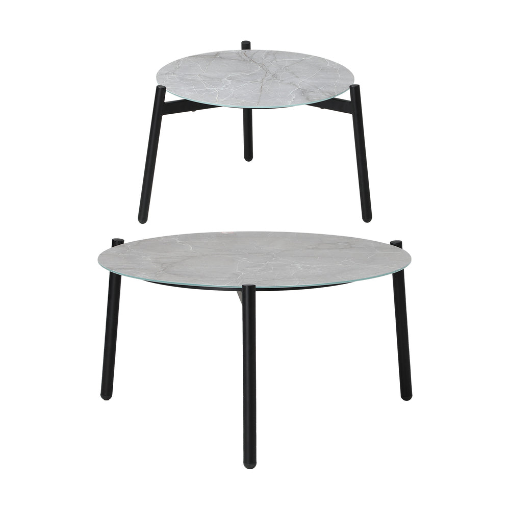 6PCS Outdoor Patio Set 4x Chairs with Coffee Table Textilene Garden Set Grey & White
