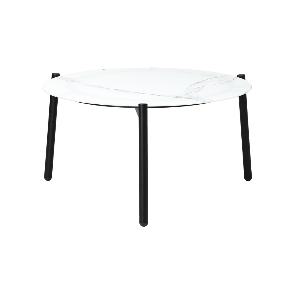 Outdoor Patio Set 70cm Round Table with 4x Chairs Garden Furniture Set Grey & White