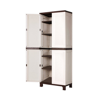 Outdoor Storage Cabinet Box Garage Cupboard Garden Adjustable Lockable