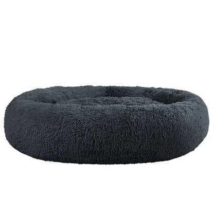 Pet Bed Dog Cat 110Cm Calming Extra Large Soft Plush Dark Grey