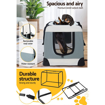 Pet Carrier Soft Crate Dog Cat Travel 70X52Cm Foldable Car Large