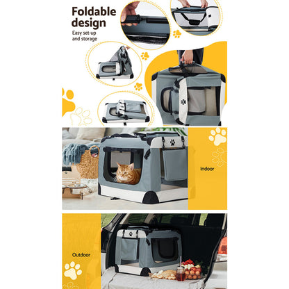 Pet Carrier Soft Crate Dog Cat Travel 70X52Cm Foldable Car Large