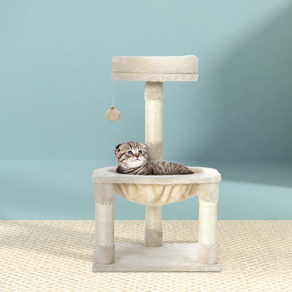 Compact Cat Tree Tower with Scratching Posts - 69cm