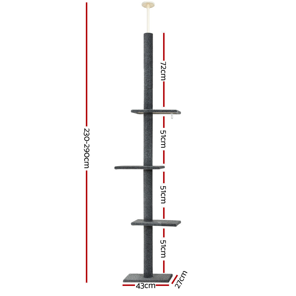 Floor-to-Ceiling Cat Tree Tower - 290CM