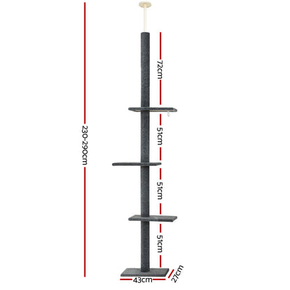 Floor-to-Ceiling Cat Tree Tower - 290CM