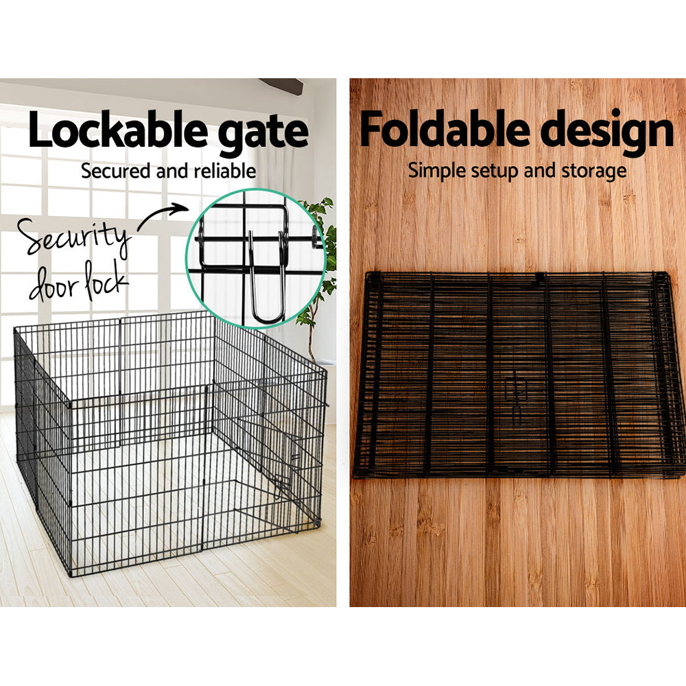 30" 8 Panel Dog Playpen Pet Fence Exercise Cage Enclosure Play Pen