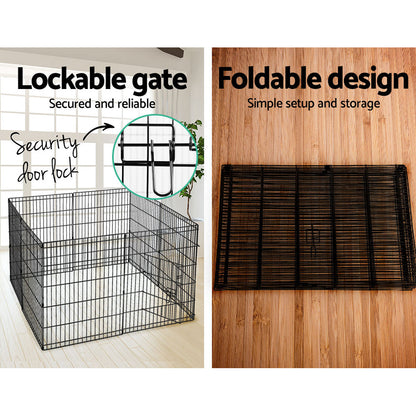 30" 8 Panel Dog Playpen Pet Fence Exercise Cage Enclosure Play Pen