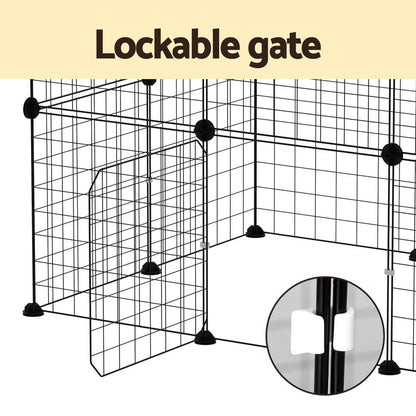 Pet Dog Playpen Enclosure Cage 20 Panel Puppy Fence Play Pen Foldable Metal