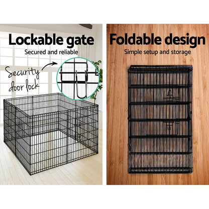 36" 8 Panel Dog Playpen Pet Fence Exercise Cage Enclosure Play Pen