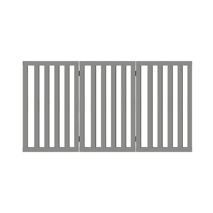 Wooden Pet Gate Dog Fence 3 Panels 80cm Grey