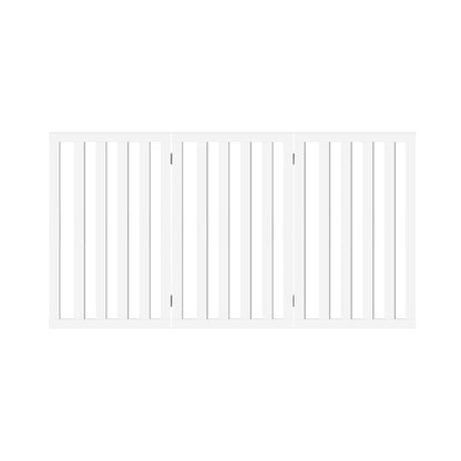 Wooden Pet Gate Dog Fence 3 Panels 80cm Grey