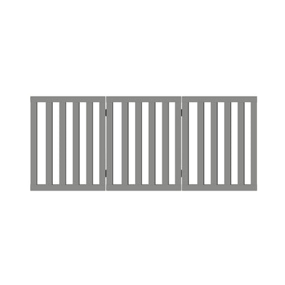 Wooden Pet Gate Dog Fence 3 Panels 80cm Grey