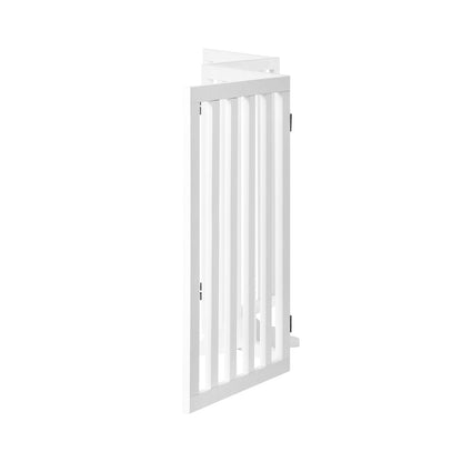 Wooden Pet Gate Dog Fence 4 Panels 80cm Grey