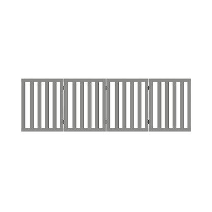 Wooden Pet Gate Dog Fence 4 Panels 80cm Grey