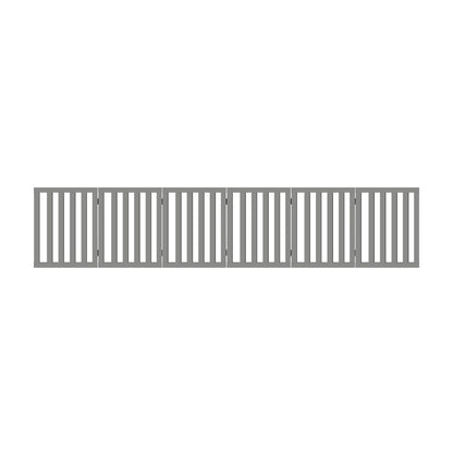 Wooden Pet Gate Dog Fence 6 Panels 80cm Grey