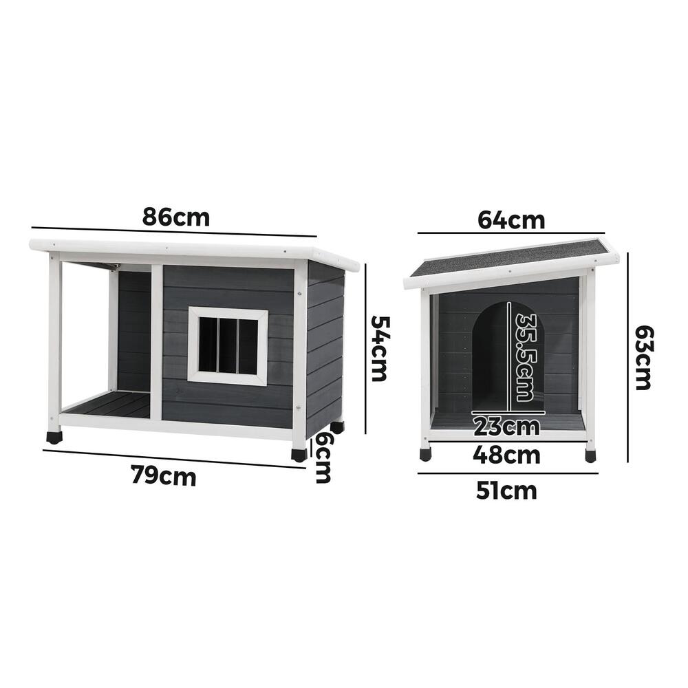 Dog Kennel House Outdoor Pet Wooden Cage Kennels Indoor Cabin Box Awning