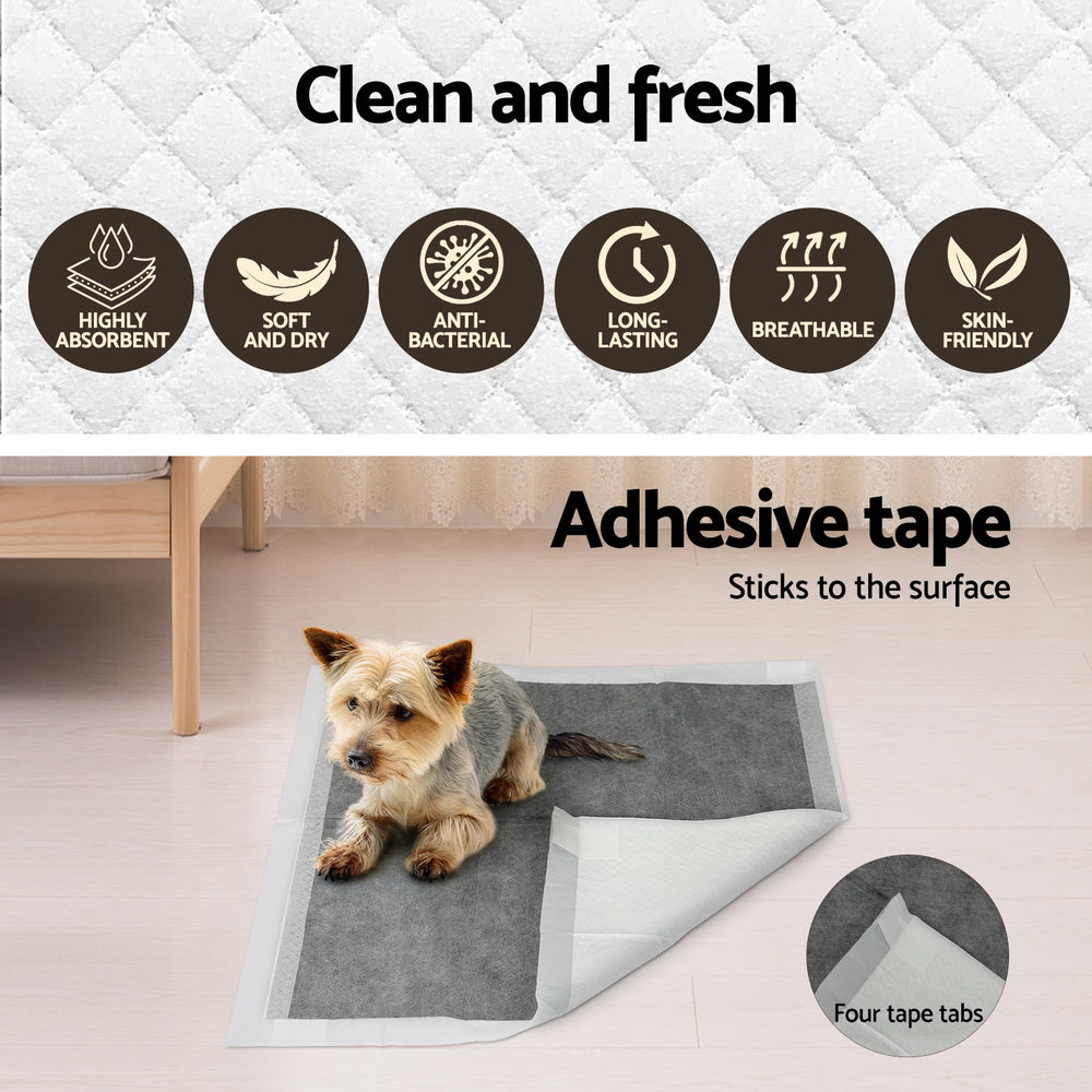 Pet Training Pads 200Pcs 60X60Cm Puppy Dog Toilet Pee Indoor Super Absorbent Grey