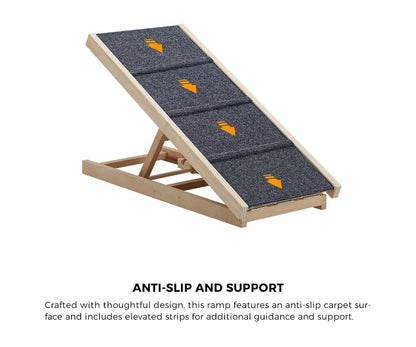 Dog Pet Ramp Adjustable Height Foldable 100cm