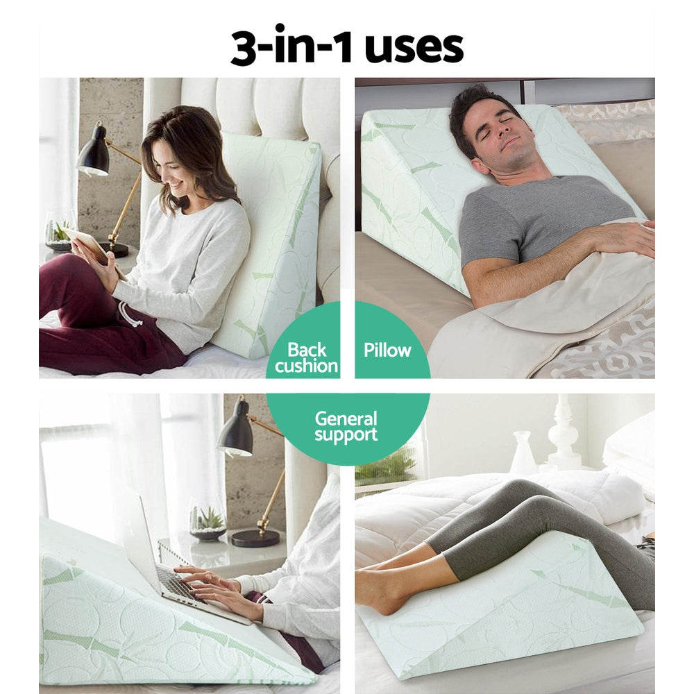 Wedge Pillow Bamboo Cover Twin Pack