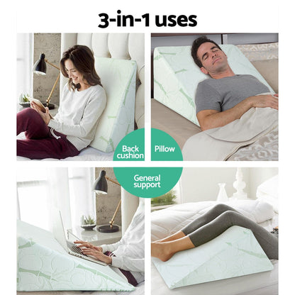 Wedge Pillow Bamboo Cover Twin Pack