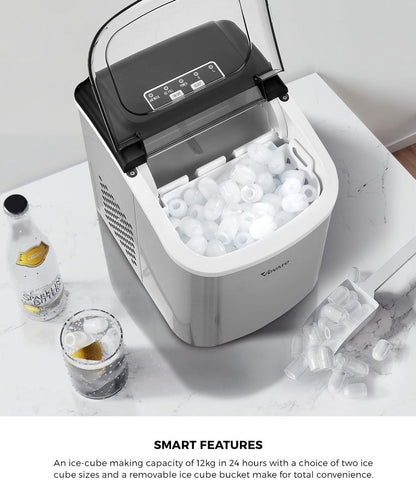 Portable Ice Maker with Ice Cube Scoop 12kg Stainless