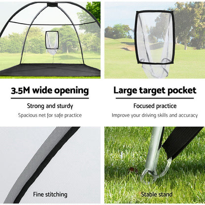 3.5M Golf Practice Net With Driving Mat Training Aid Target Hitting