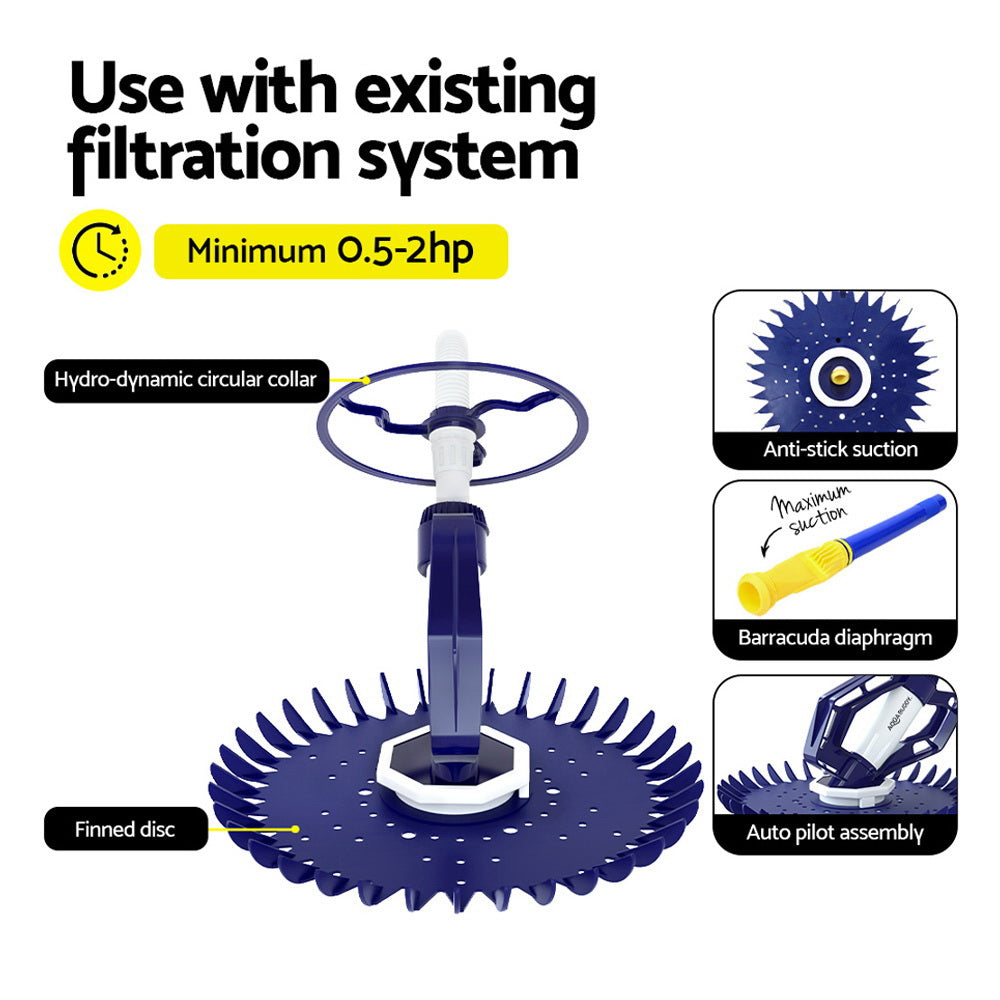 Pool Cleaner Automatic Vacuum Floor Climb Suction Swimming Hose 10M